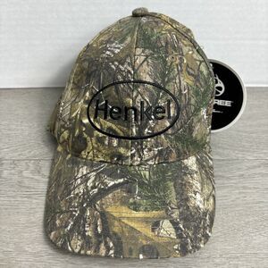 Henkel Hat Cap Adjustable Camo Embroidered Logo Mens Realtree Hook N Loop NWT